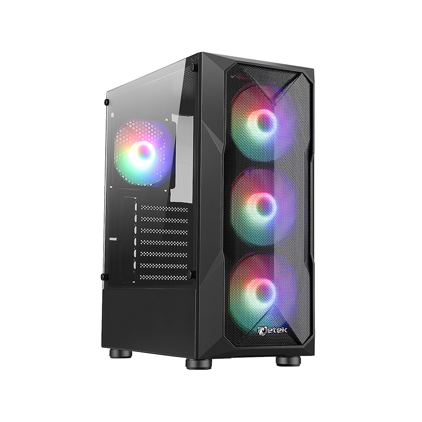 Vỏ Case Jetek GAME R1 (Mid Tower/Màu Đen/Kèm sẵn 3 Fan)