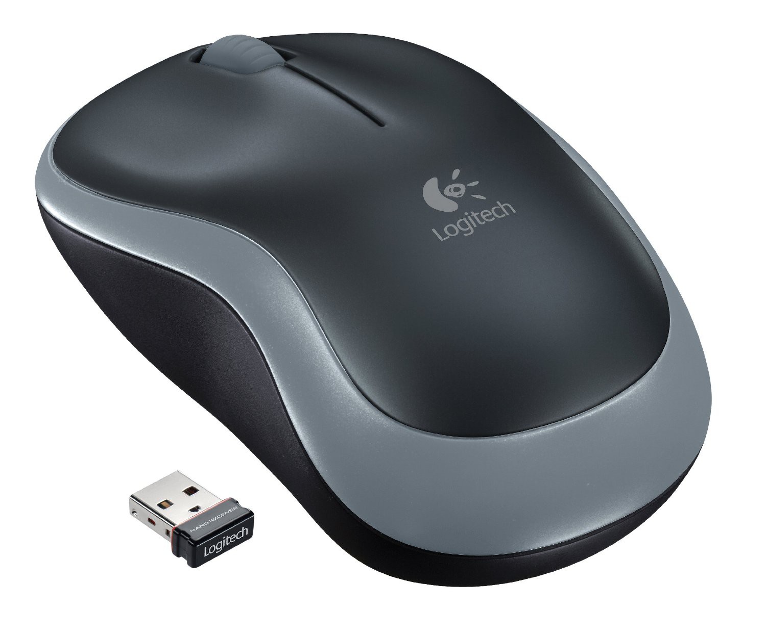 Chuột không dây Logitech M185 Wireless (USB/Xám đen)