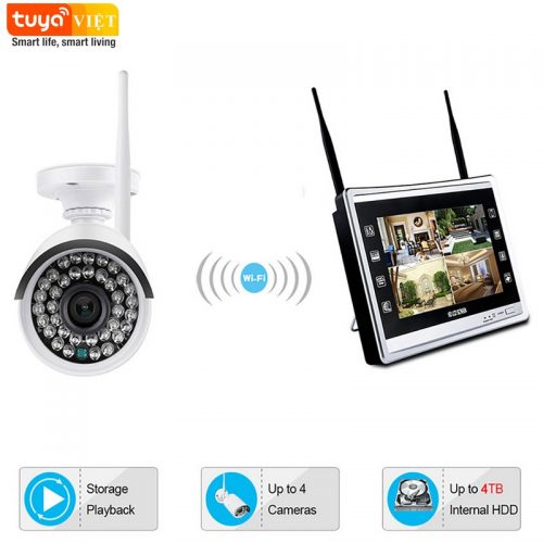 Đầu ghi Camera Tuya 4CH (Màn hình LCD)